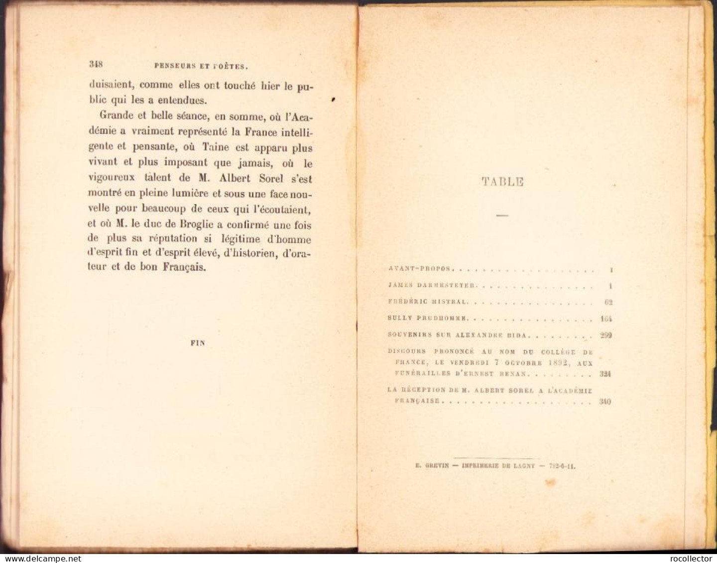 Penseurs Et Poetes Par Gaston Paris C1886 - Libros Antiguos Y De Colección