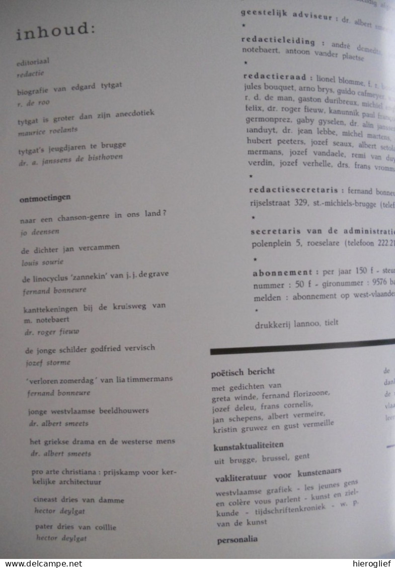 Edgard Tytgat - Themanummer 49 Tijdschrift WEST-VLAANDEREN 1960 Brussel Sint-lambrechts-woluwe Expressionisme Grafiek - History