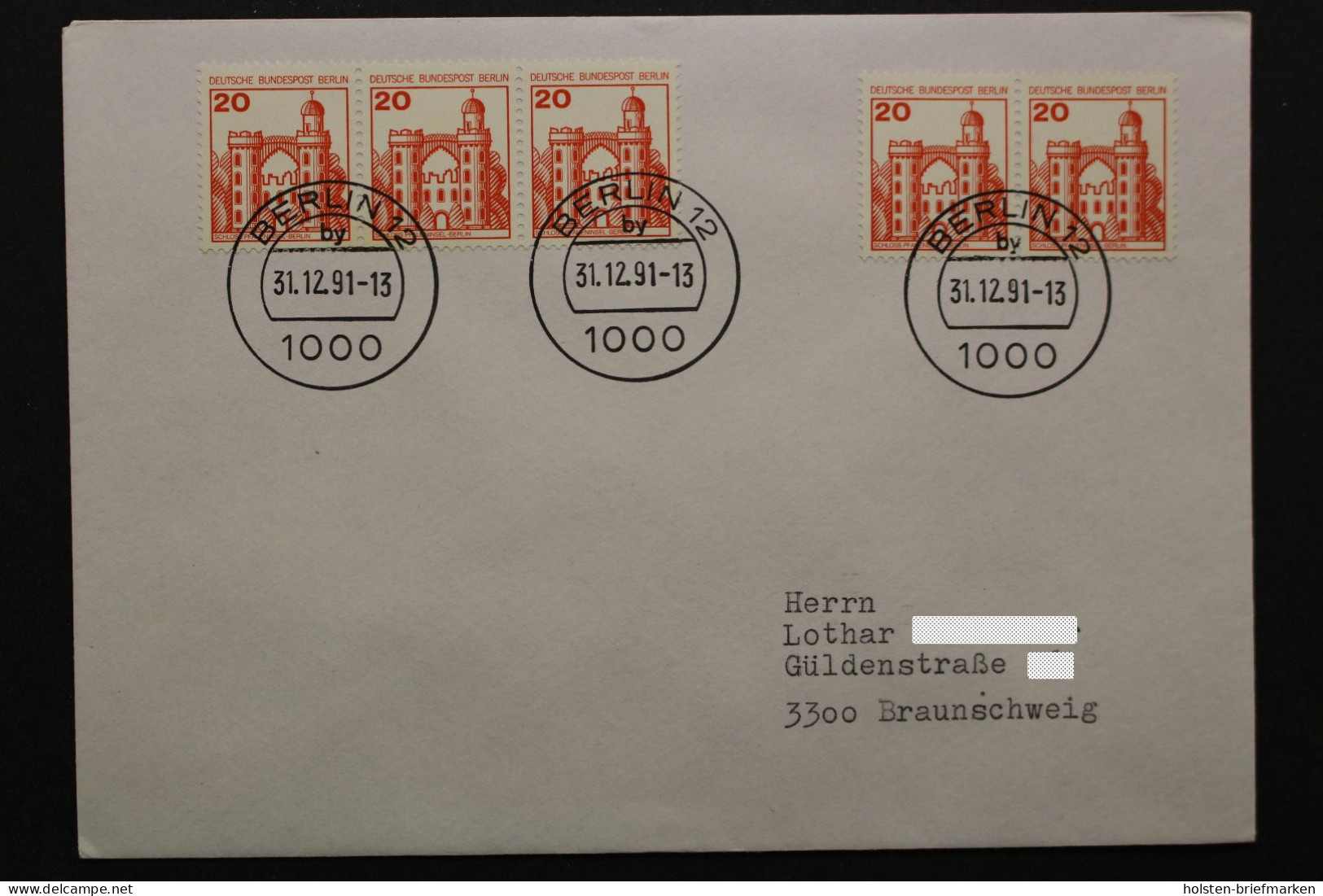 Berlin, MiNr. 533 Als 3er Streifen + 2er Streifen / Paar Auf Brief - Lettres & Documents