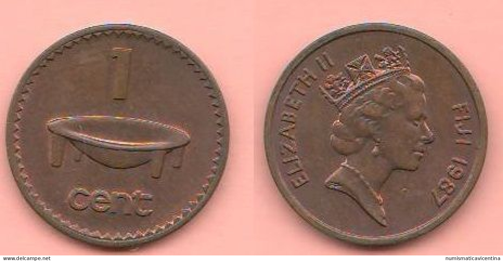 Fiji One Cent 1987 Bronze Coin Queen Elizabeth II° - Fiji