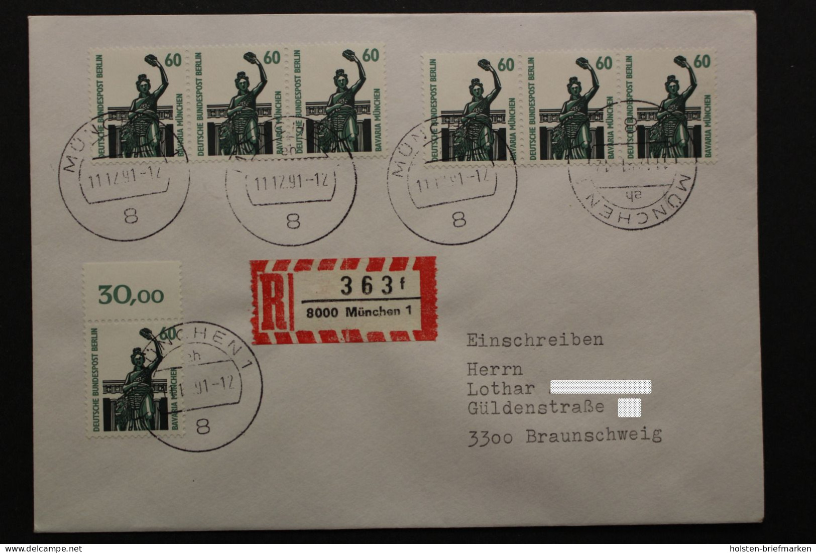 Berlin, MiNr. 795 A, Zwei Dreierstreifen Auf R-Brief - Storia Postale