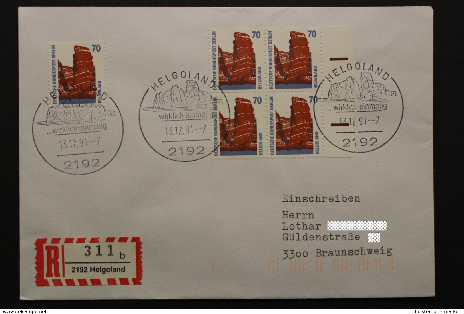 Berlin, MiNr. 874, Waagerechtes Paar + Einzelmarke Auf R-Brief - Storia Postale