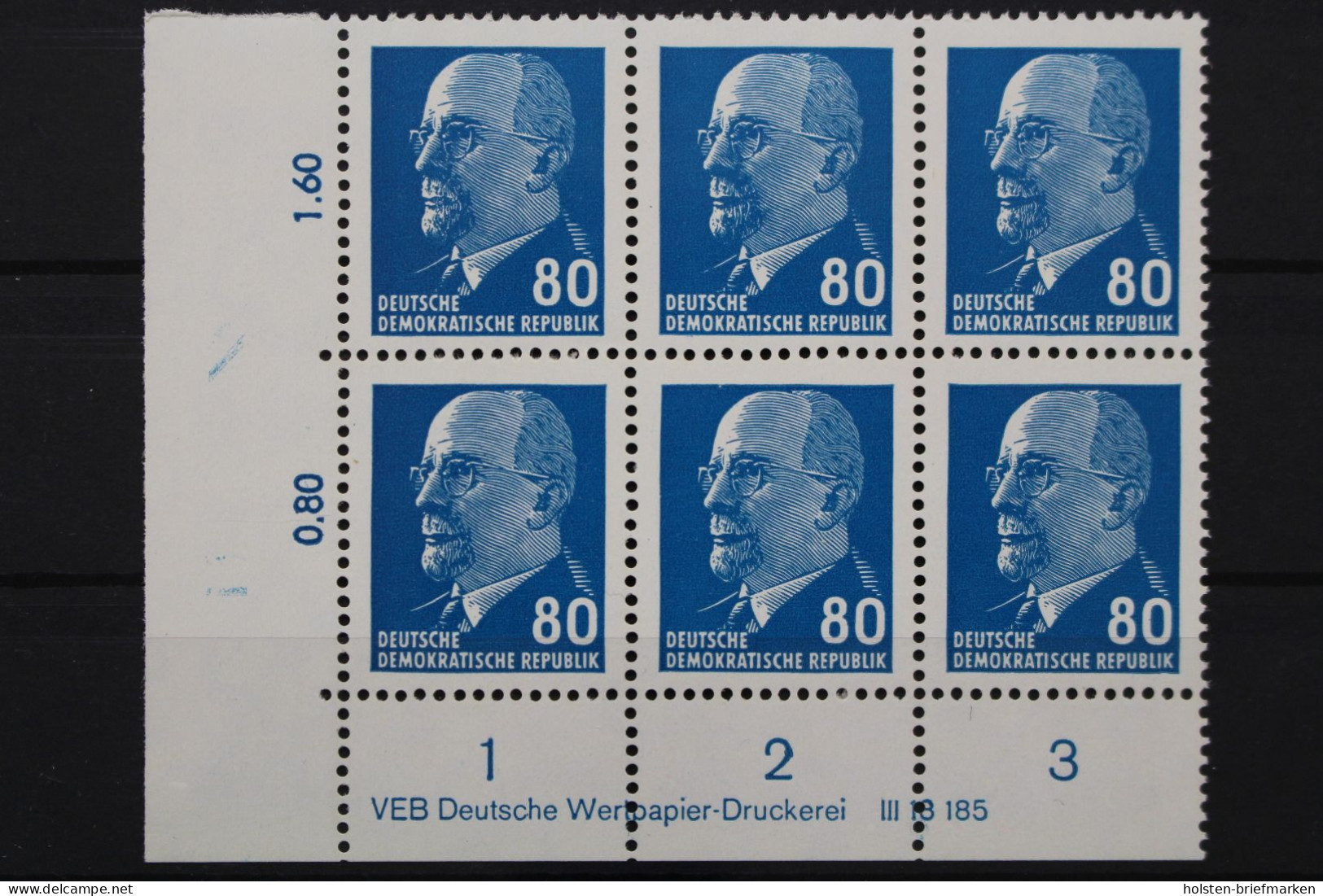 DDR, MiNr. 1331, Sechserblock, Ecke Links Unten, DV, Postfrisch - Altri & Non Classificati