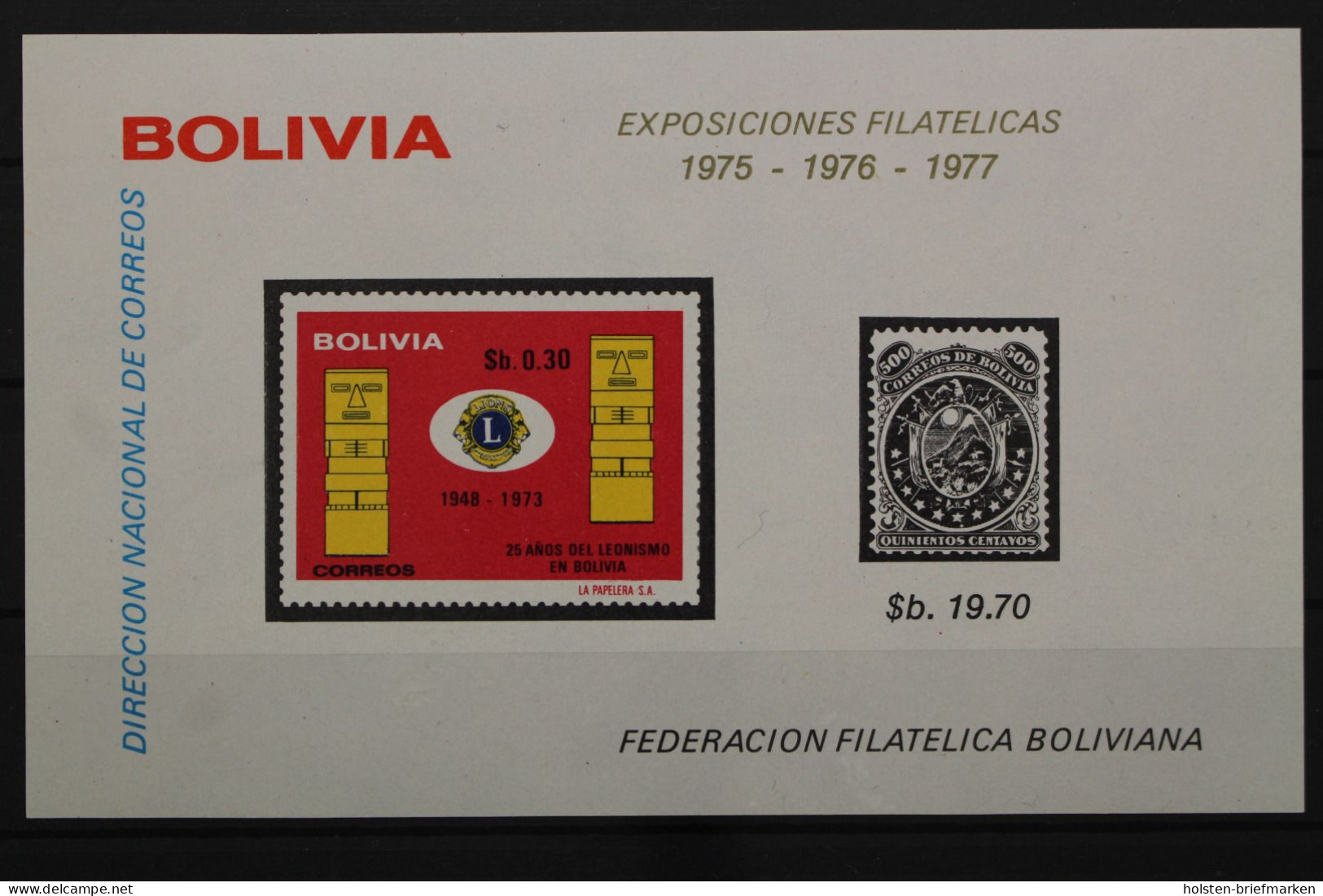 Bolivien, MiNr. Block 48, Postfrisch - Bolivia