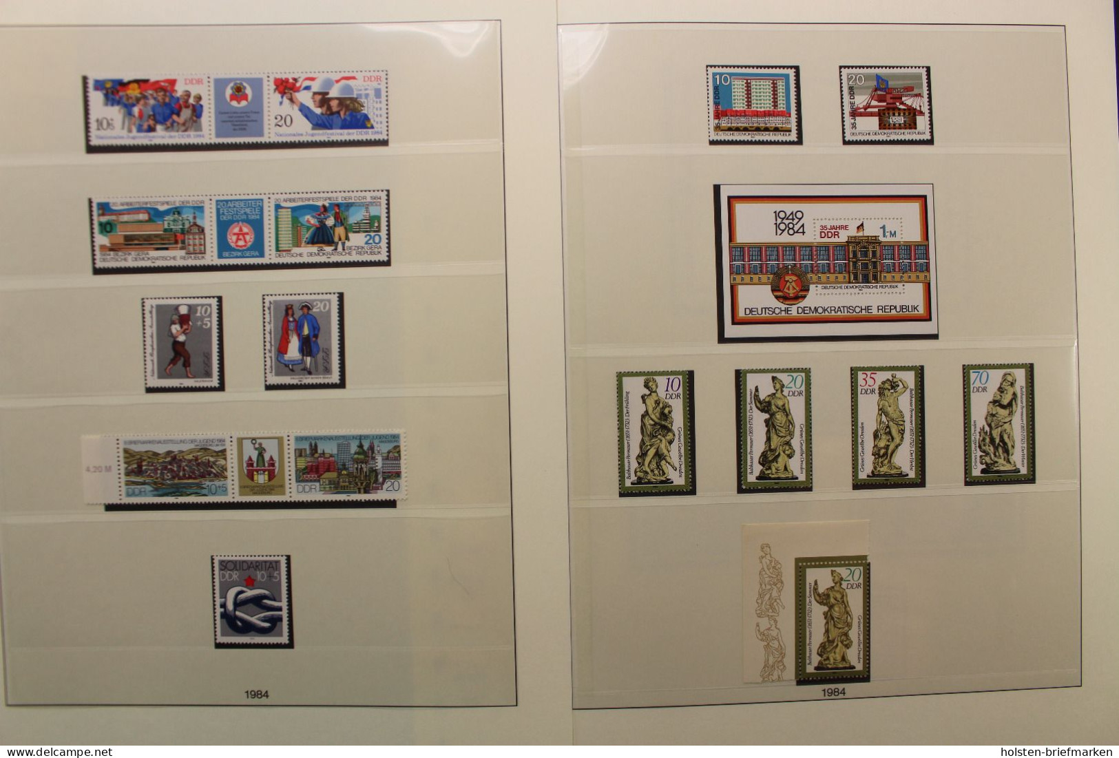 DDR 1980-1984 postfrische komplette Sammlung auf Lindner T Vordruckblättern