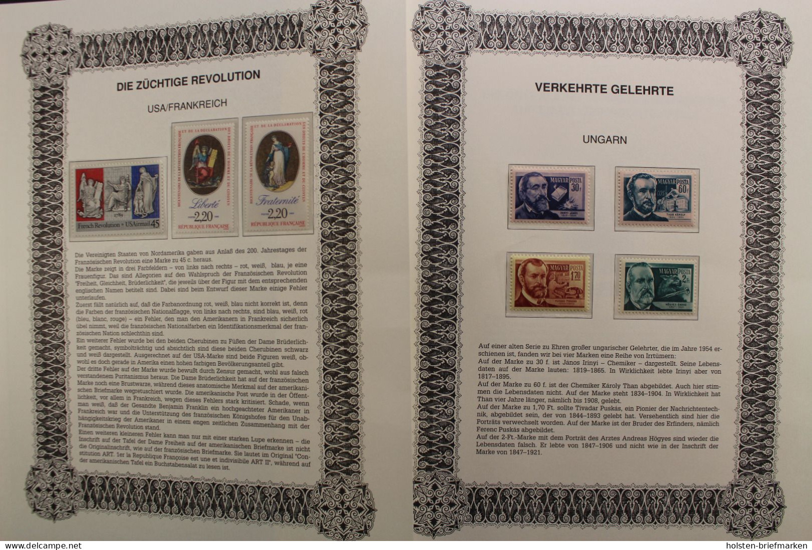 Irrtümer auf Briefmarken, Vordruckalbum mit 64 Blättern