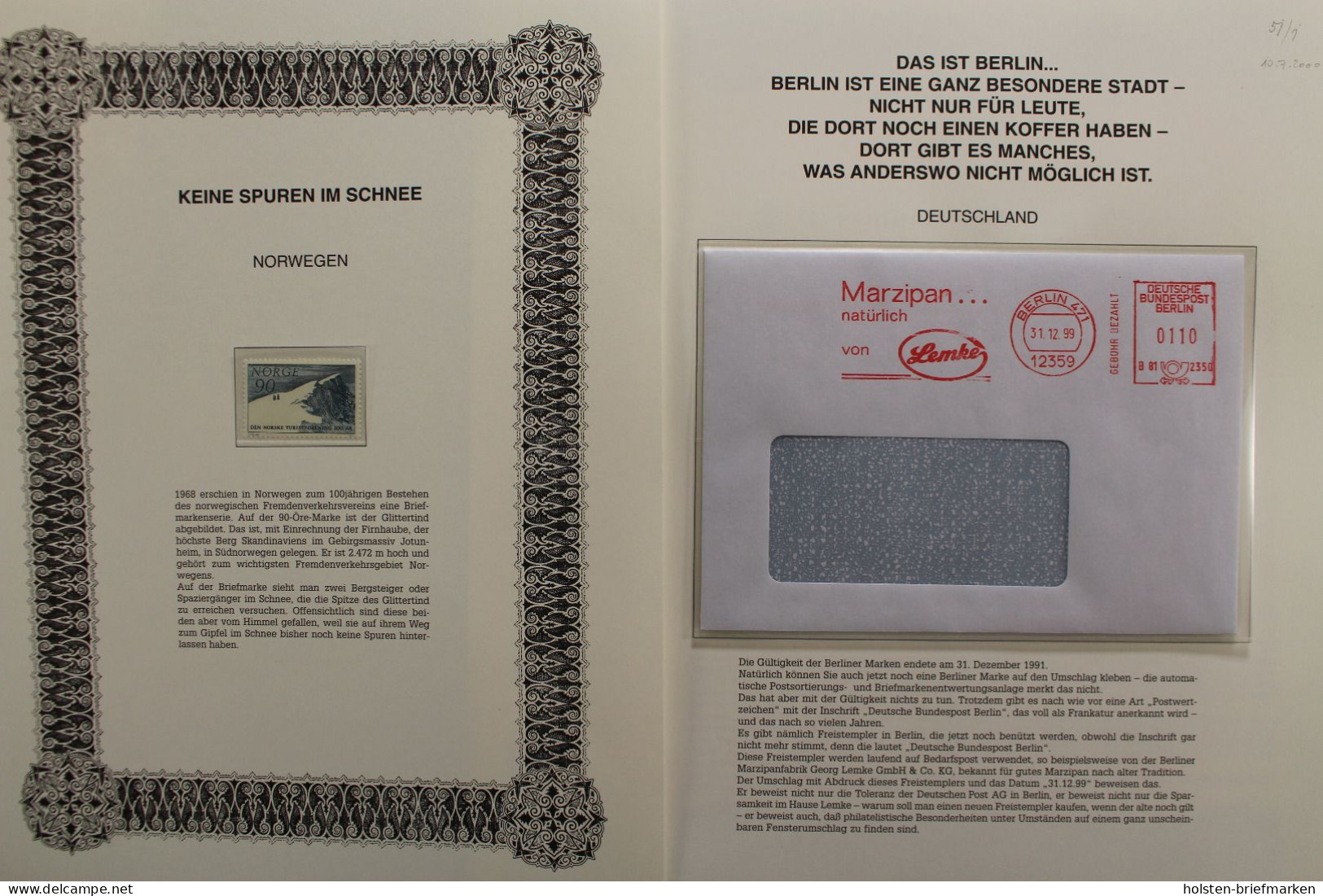 Irrtümer auf Briefmarken, Vordruckalbum mit 64 Blättern