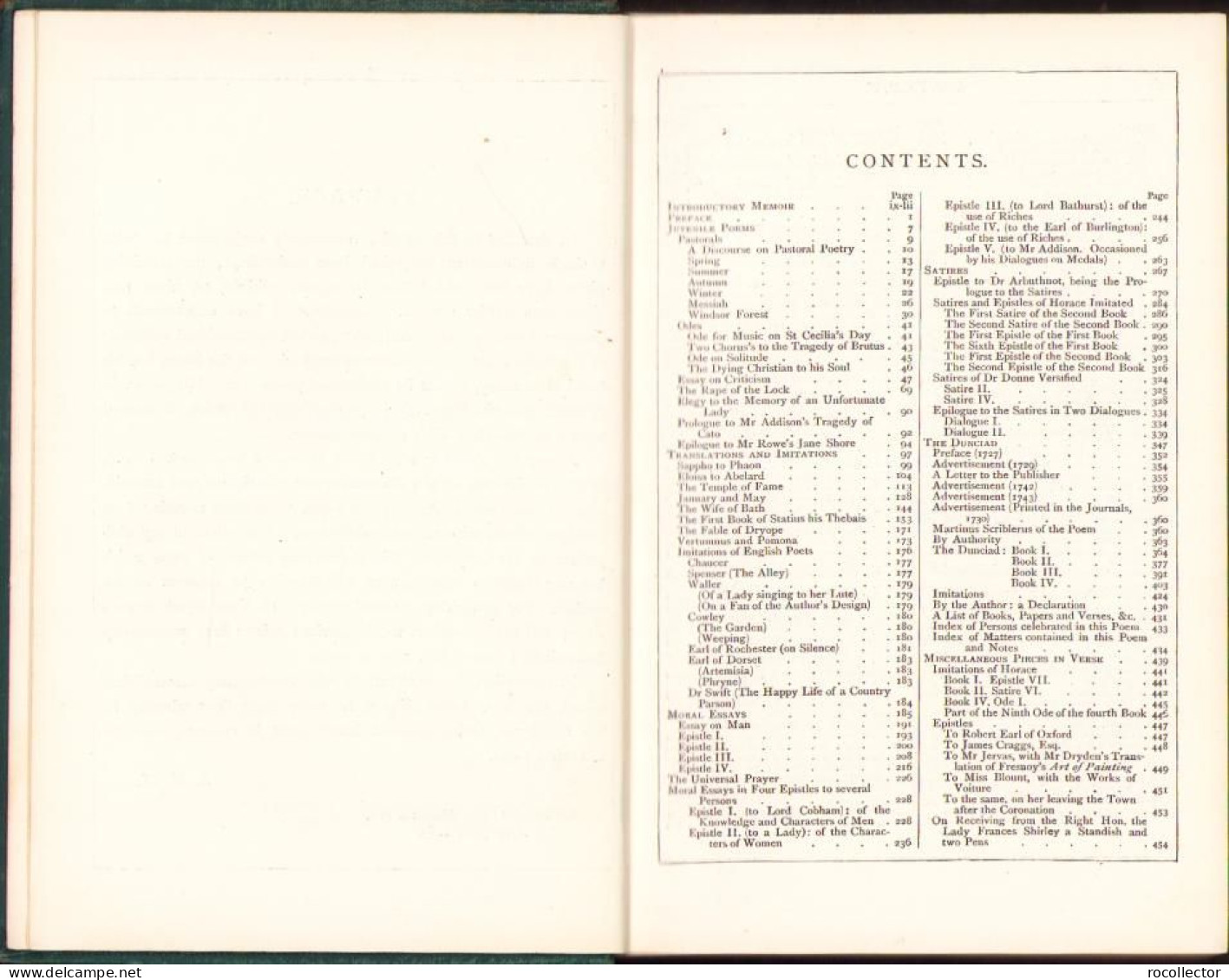 The Poetical Works Of Alexander Pope By Adolphus William Ward, 1930, London C1742 - Oude Boeken