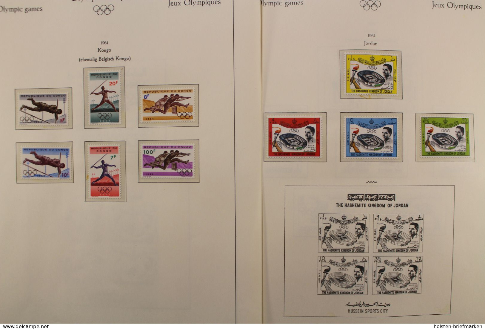 Olympiade 1964, postfrische Teilsammlung im Vordruckalbum