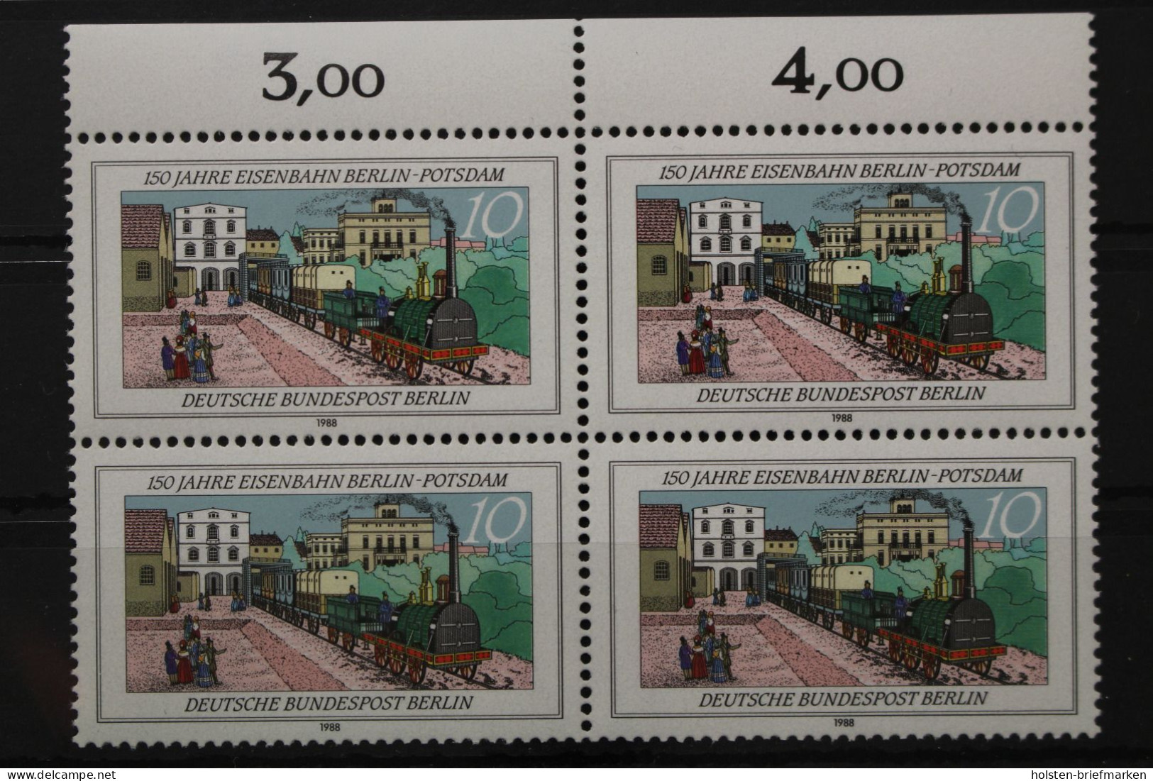 Berlin, MiNr. 822 PF II, Viererblock, Postfrisch - Errors & Oddities