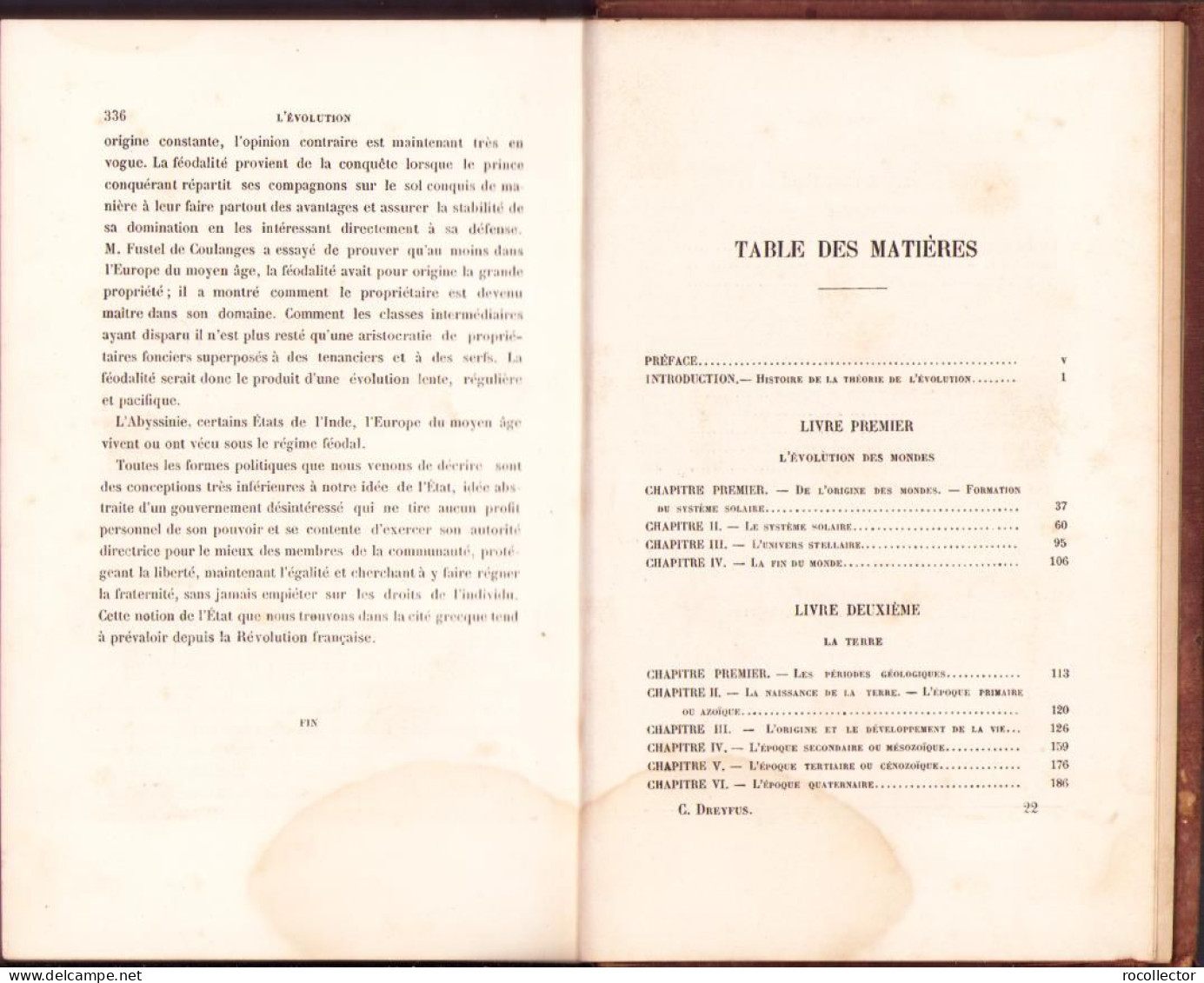 L’evolution des mondes et des societes par F Camille Dreyfus, 1888, Paris C1721