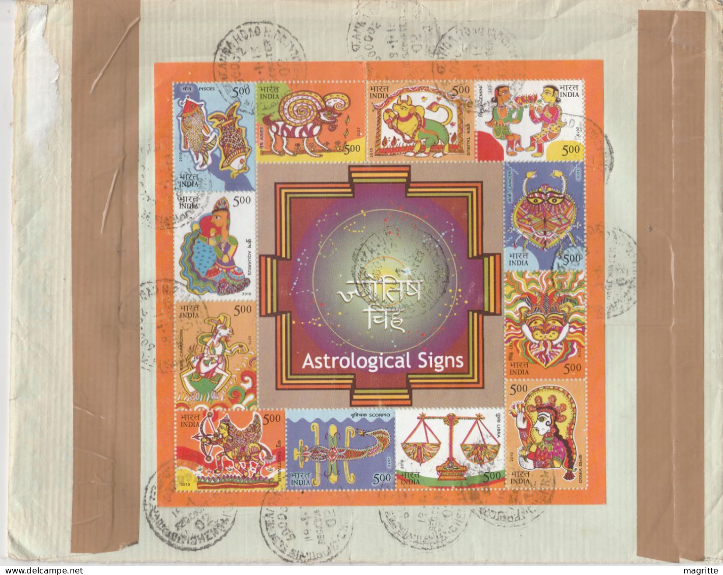Inde Lettre Recommandée Phares 2012 Signes Astrologiques 2010 Zodiaque Elephant India Registred Letter Lighthouse Zodiac - Phares