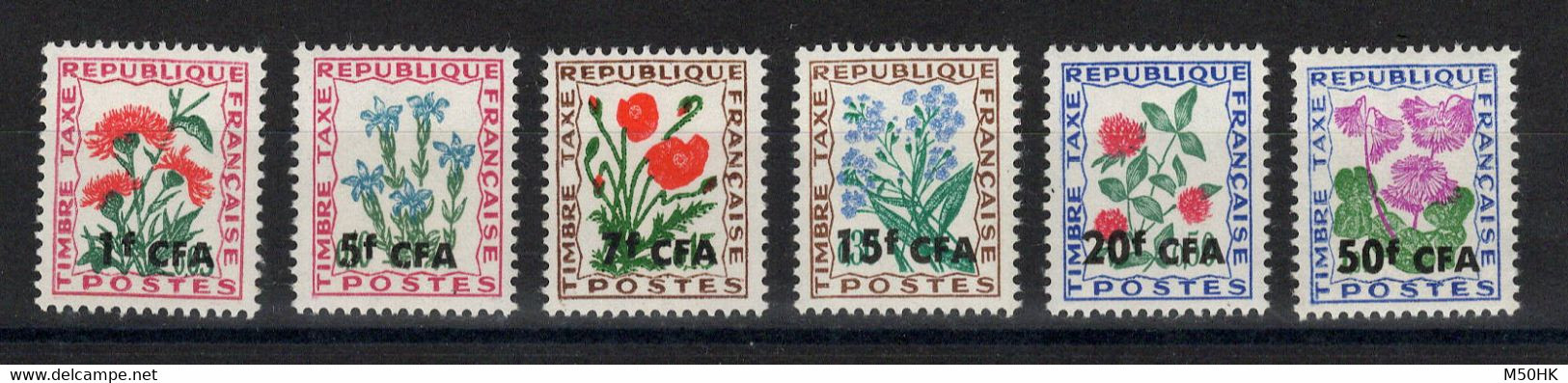 Reunion - Taxe YV 48 à 53 N** MNH Luxe , Fleurs - Segnatasse