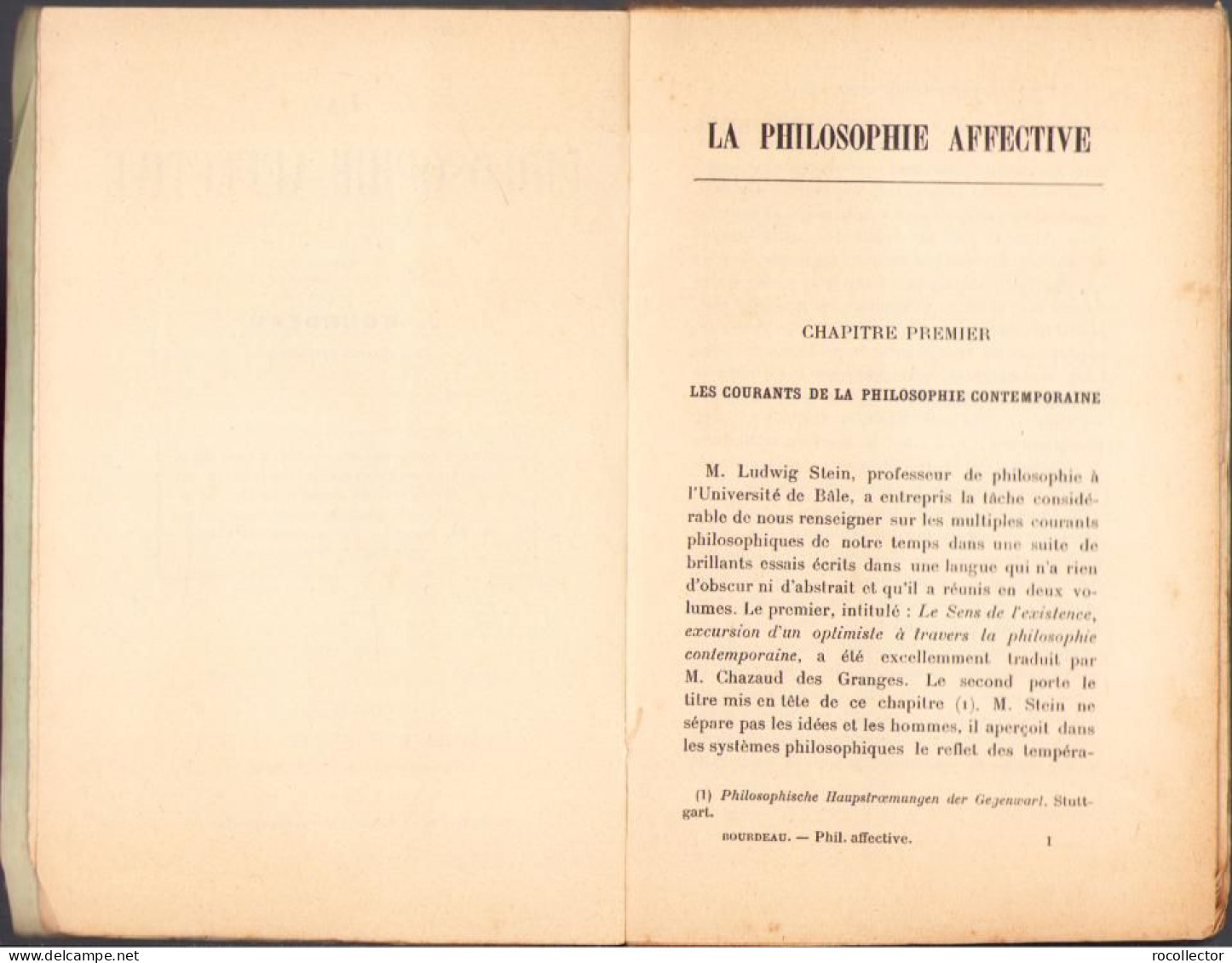 La Philosophie Affective Par J Bourdeau, 1912 C1698 - Old Books