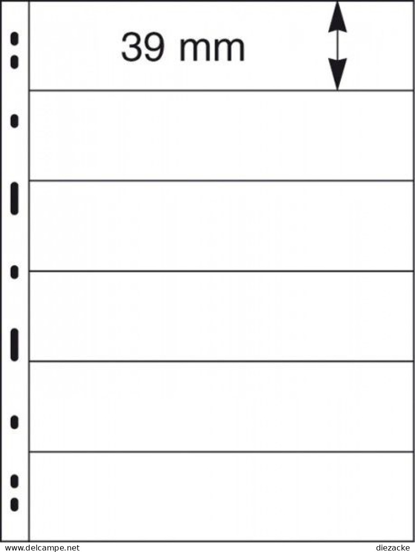 Lindner UNIPLATE Blätter Schwarz Mit 6 Streifen 076 (5er Pack) Neu ( - Altri & Non Classificati