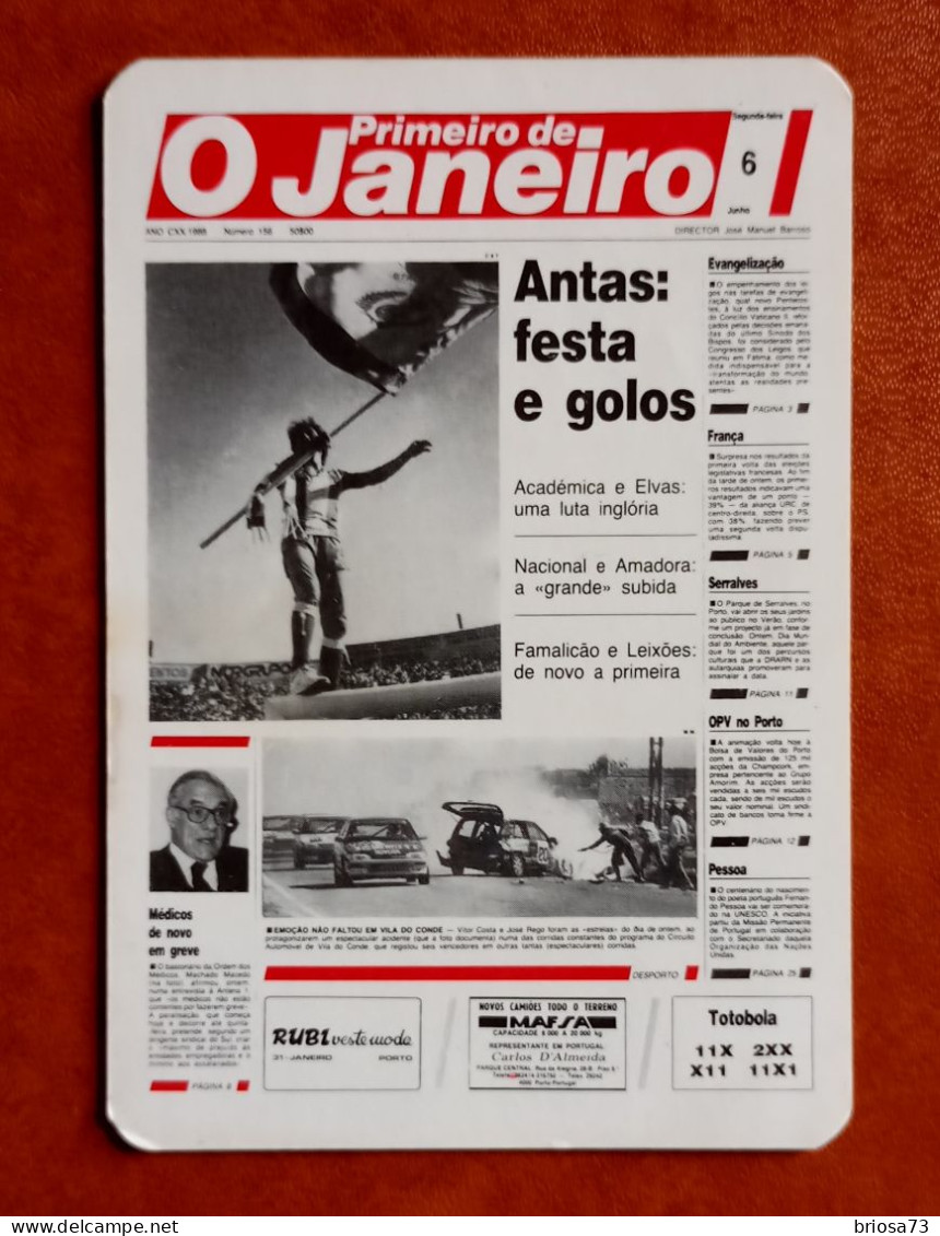Calendrier De Poche Du Journal Primeiro De Janeiro. Portugal - Petit Format : 1981-90