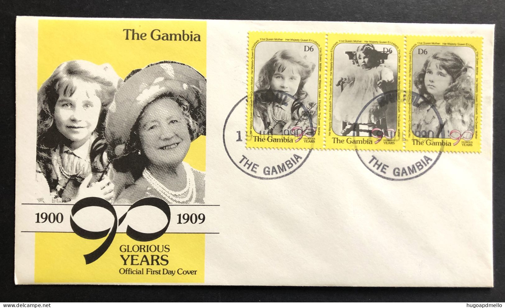 THE GAMBIA, Uncirculated FDC, « 90 Glorious Years », « QUEEN MOTHER », « British Monarchy », 1990 - Gambie (1965-...)