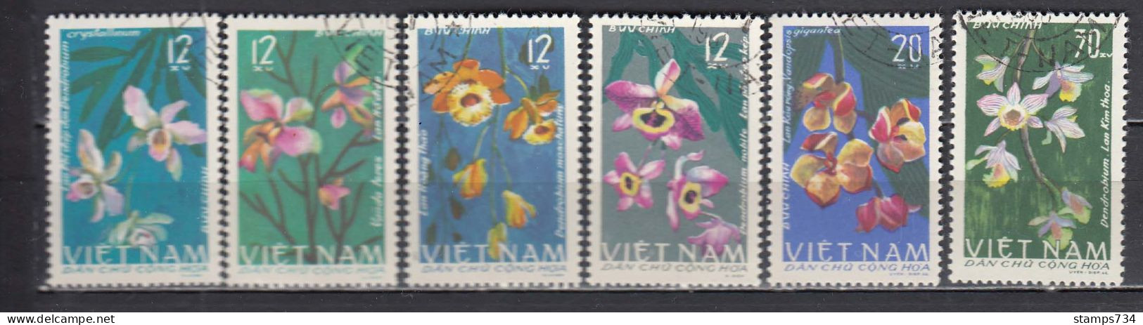 Vietnam Nord 1966 - (1)Orchids, Mi-nr. 425/30, Used - Vietnam