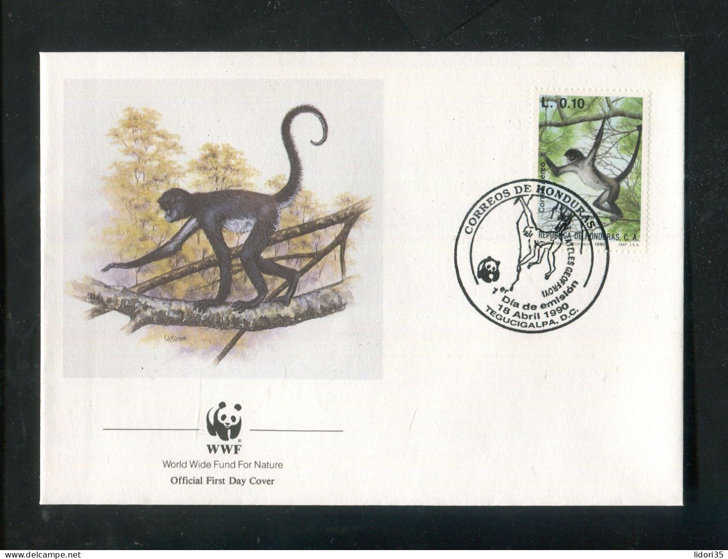 "HONDURAS" 1990, Mi. 1084-1087 "Klammeraffen" Auf 4 FDC (L0174) - Honduras