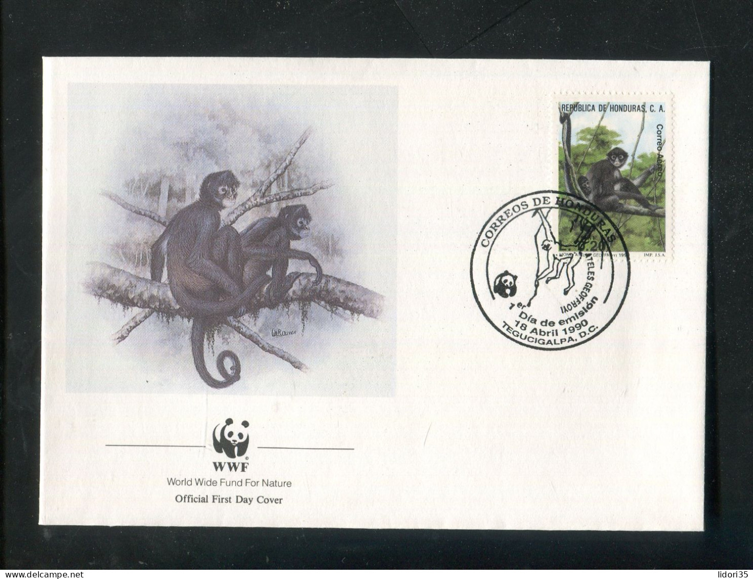 "HONDURAS" 1990, Mi. 1084-1087 "Klammeraffen" Auf 4 FDC (L0174) - Honduras