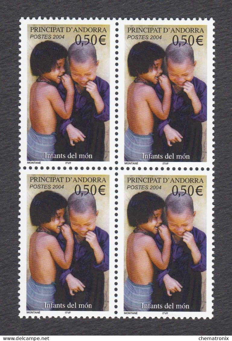 Andorra 2004 - Yvert: 591, 592, 593, 595, 596  - Bloques De 4 -  ** MNH - Nuovi