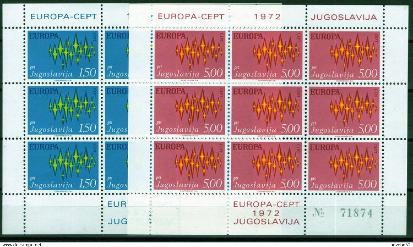 YUGOSLAVIA 1972 - EUROPA CEPT SS MNH - Neufs