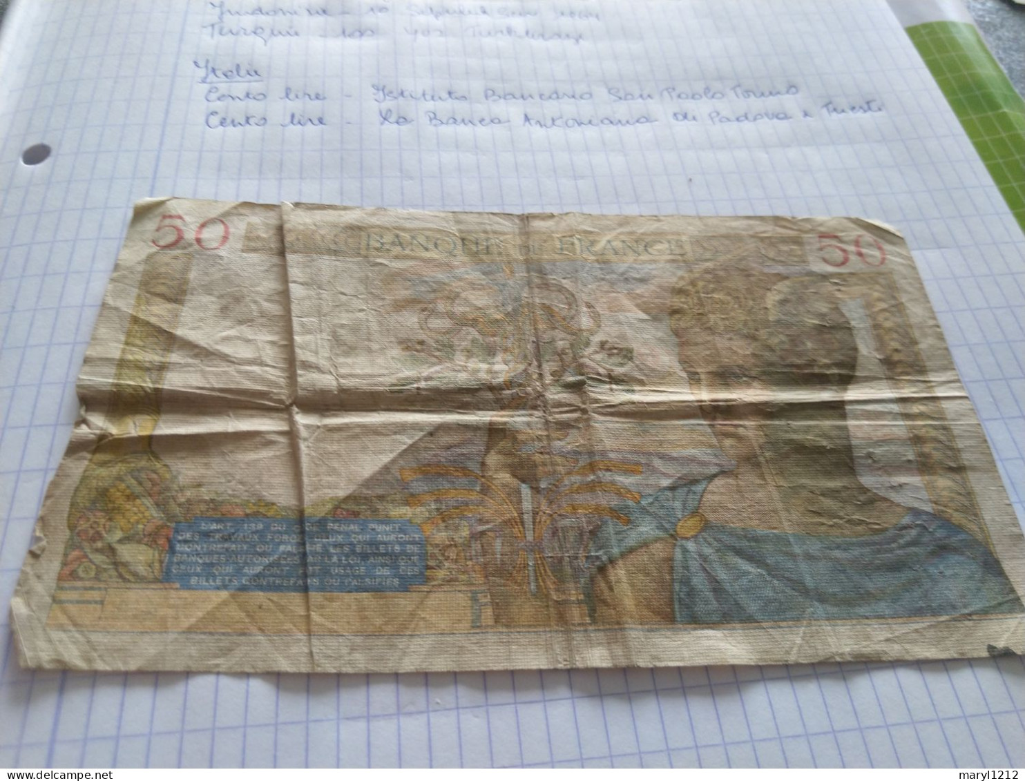 2 Billets De 50 Francs - Banque De France 1937 - Altri & Non Classificati