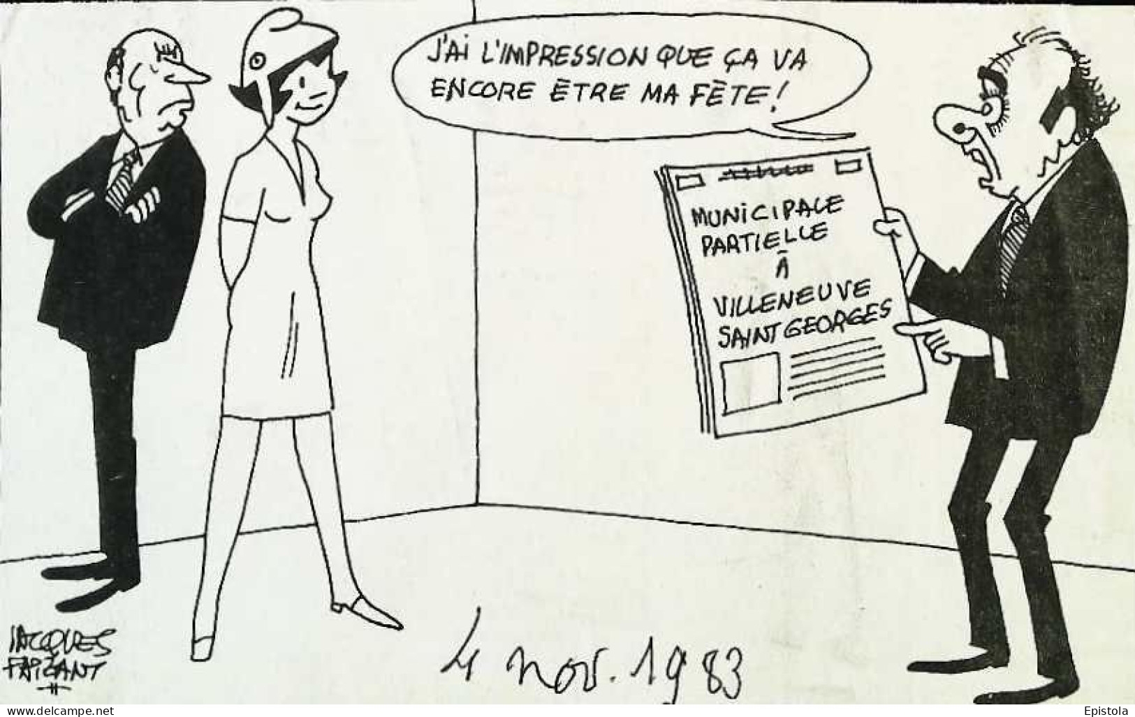 ► Coupure De Presse  Quotidien Le Figaro Jacques Faisant 1983 Marchais Mitterrand Marianne Villeneuve Saint Georges - 1950 - Nu