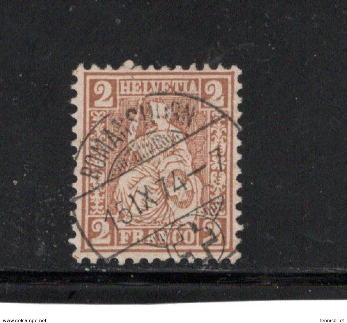 1874, 2 Rp. Rotbraun , Luxus  Zentr. Sehr Klar  " ROMANSHORN-18.9.74 " Foto Befund " Urs Hermann ", SBK Fr. 280,  #1807 - Used Stamps