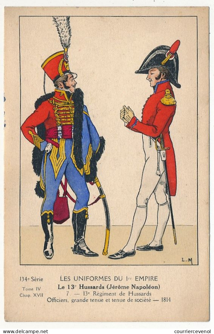 Uniformes Du 1er Empire - Le 13ème Hussards (Jérôme Napoléon) - Officiers Grande Tenue... (dos Sans Impression) - Uniforms