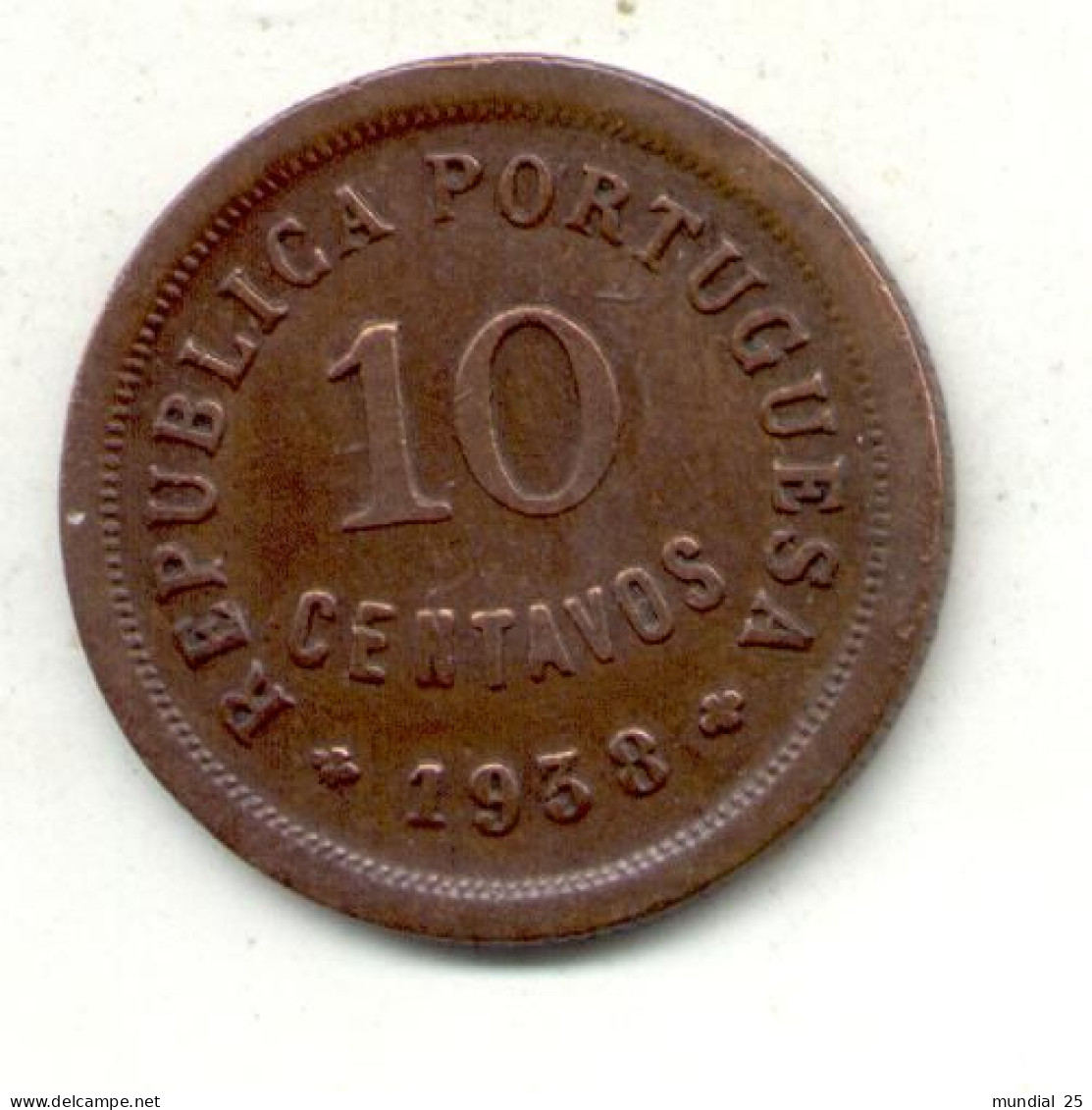 PORTUGAL 10 CENTAVOS 1938 - Portugal