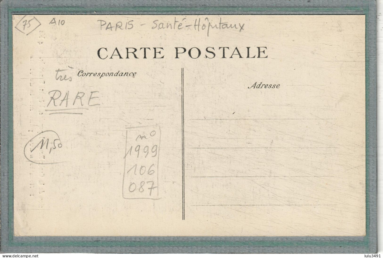 CPA (75) PARIS-Mots Clés: Hôpital Auxiliaire, Bénévole N° 4bis, Complémentaire, Croix-Rouge Japonaise, Temporaire,14 /18 - Health, Hospitals