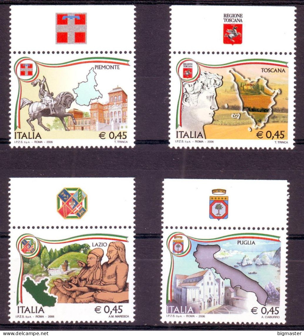 2006 Italia 2947-50a Regioni D'Italia Con App. Mnh** - 2001-10: Mint/hinged