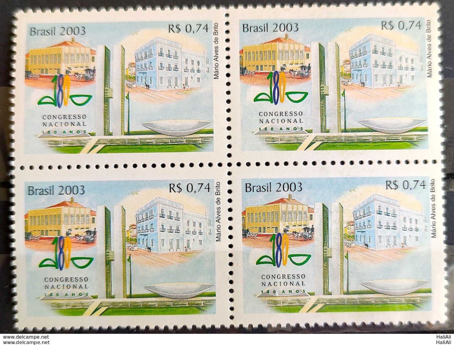 C 2547 Brazil Stamp National Congress Brasilia 2003 Block Of 4 - Ungebraucht