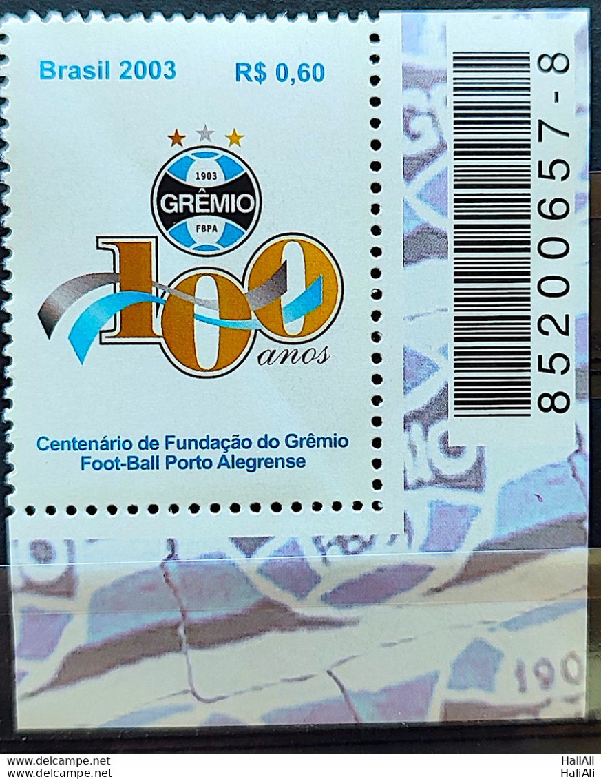 C 2542 Brazil Depersonalized Stamp Gremio Football 2003 Bar Code - Personalized Stamps