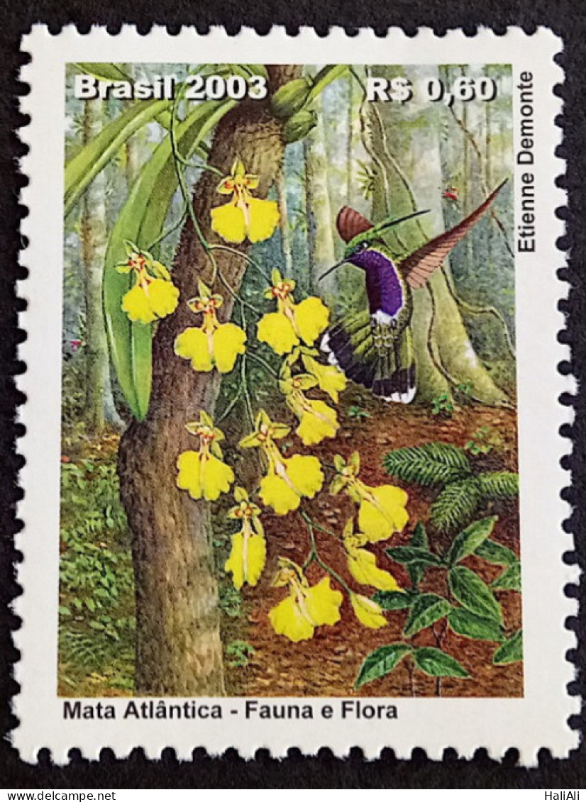 C 2541 Brazil Depersonalized Stamp Atlantic Forest Bird 2003 - Personalisiert