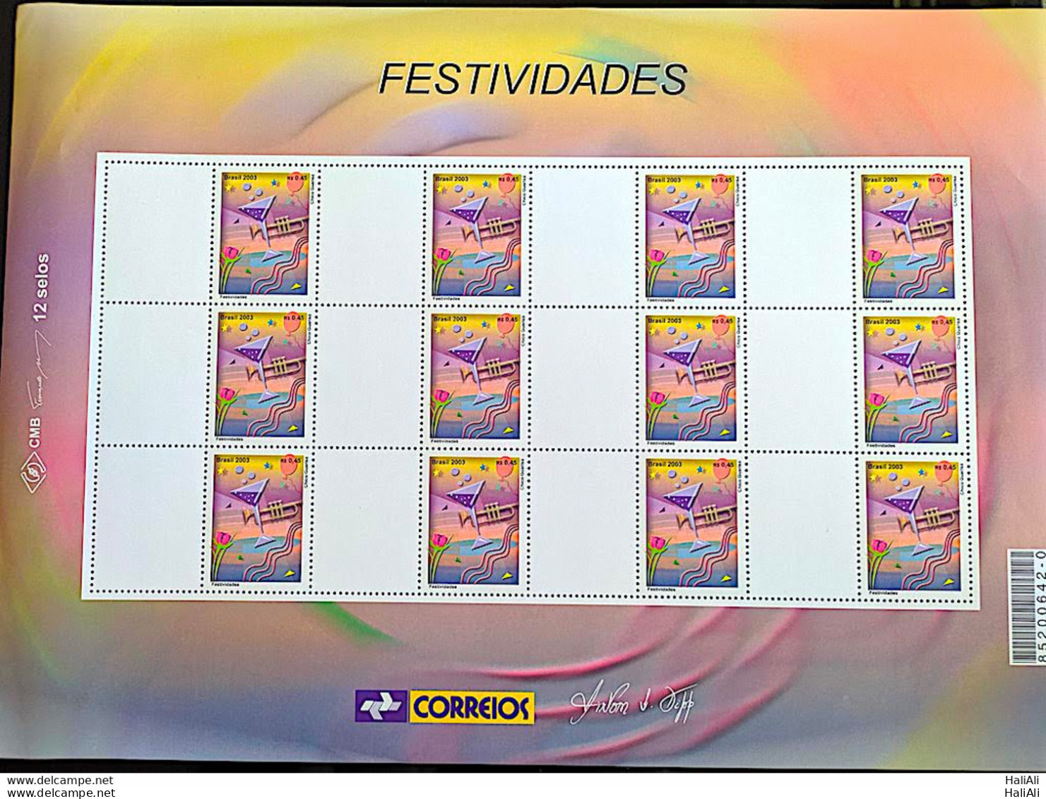 C 2540 Brazil Personalized Stamp Festivities 2003 Sheet White Vignette - Personalized Stamps