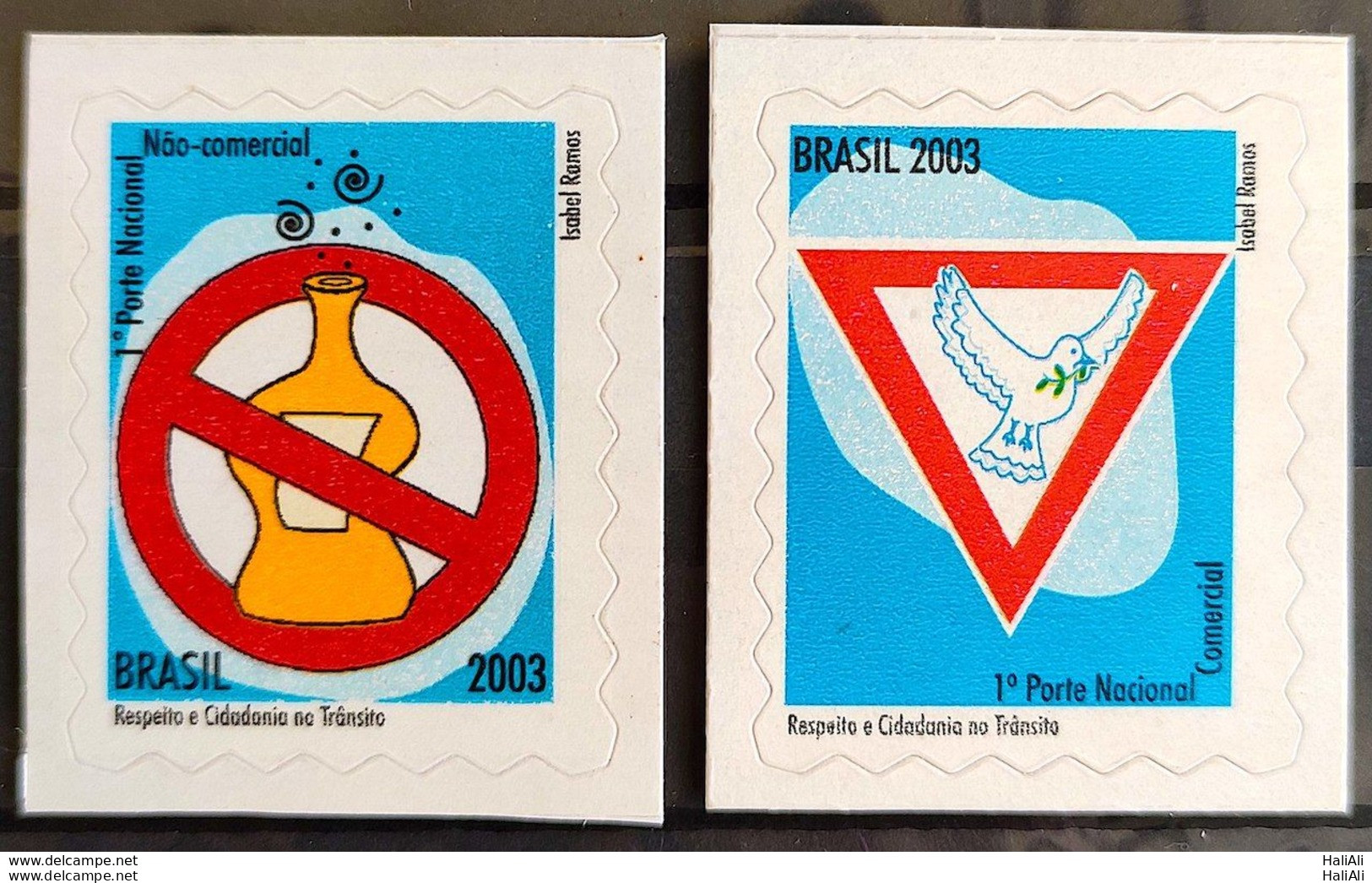 Brazil Regular Stamp 825 And 826 Respect And Citizenship In Traffic Peace Alcohol 2003 - Nuovi