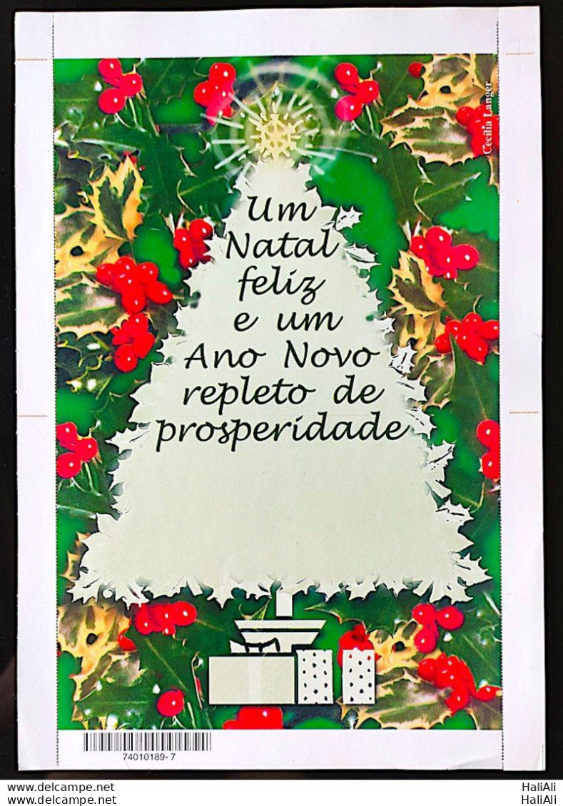 Brazil Aerogram Cod 048B Christmas Religion Pine 2003 - Ungebraucht