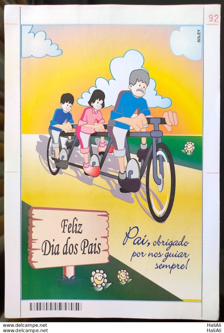 Brazil Aerogram Cod 126 Father Bicycle Bike Family FATHER'S DAY 2003  - Interi Postali