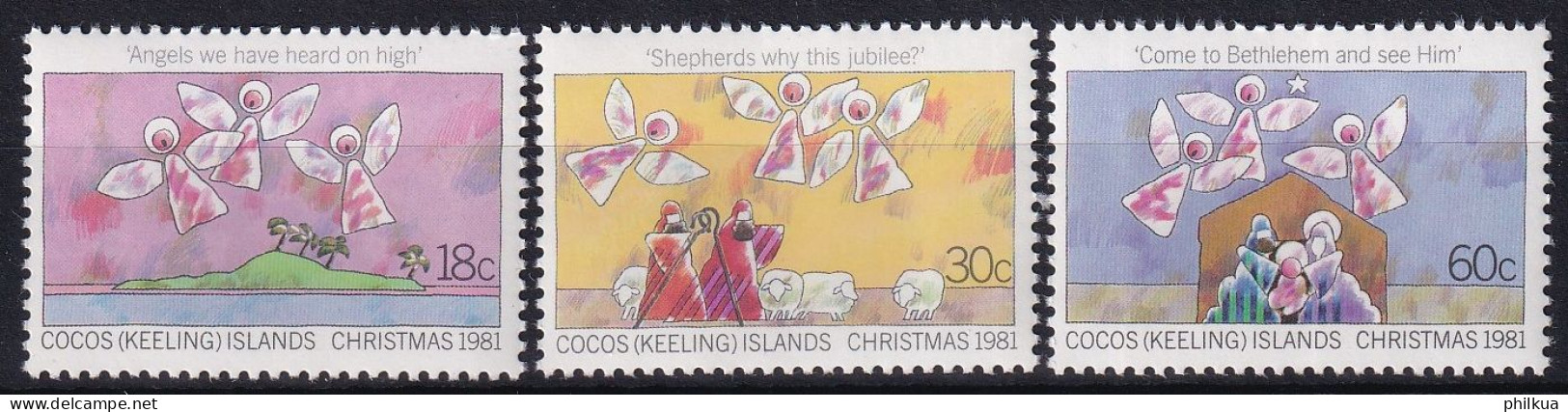 MiNr. 75 - 77 Kokos-Inseln 1981, 22. Okt. Weihnachten - Postfrisch/**/MNH - Cocoseilanden