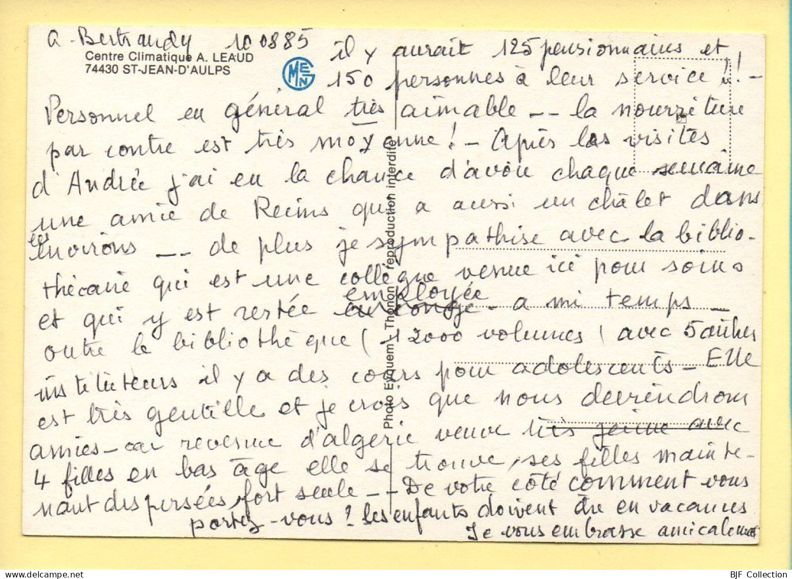 74. SAINT-JEAN-D'AULPS – Centre Climatique A. LEAUD / MGEN (voir Scan Recto/verso) - Saint-Jean-d'Aulps