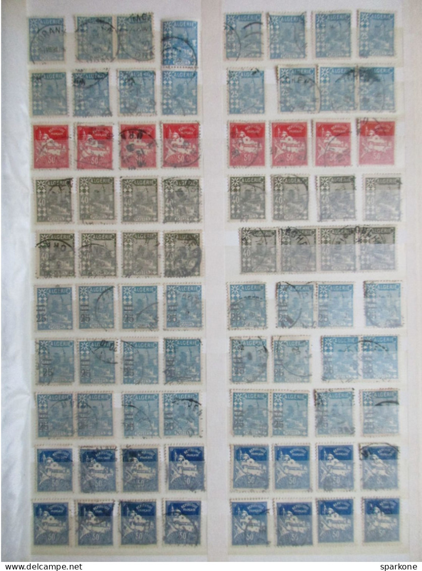 Lot de 1443 Anciens petit Timbres - République Française - Postes Algérie oblitéré