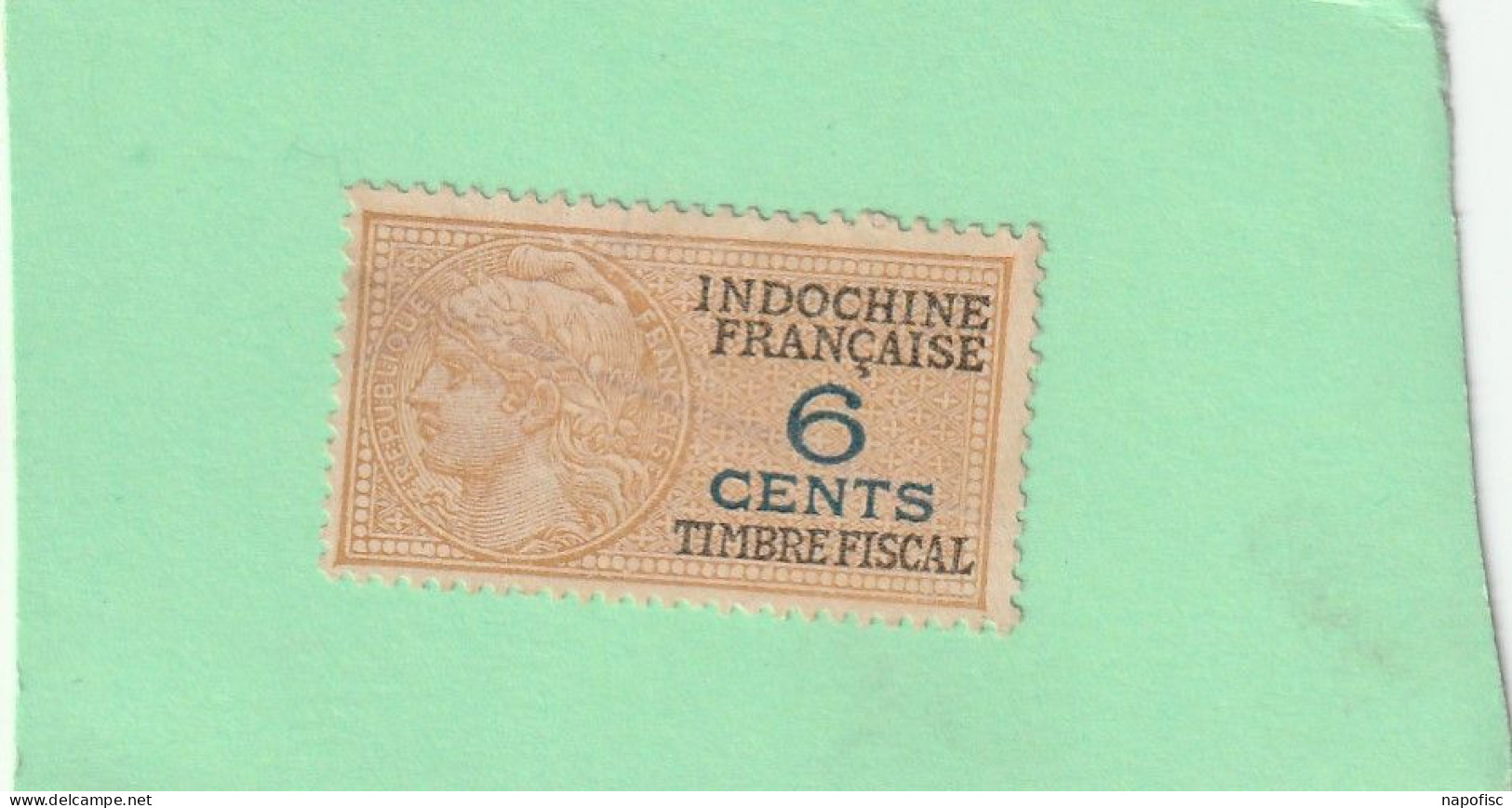 Timbre Fiscal Indochine 6 Cents - Other & Unclassified