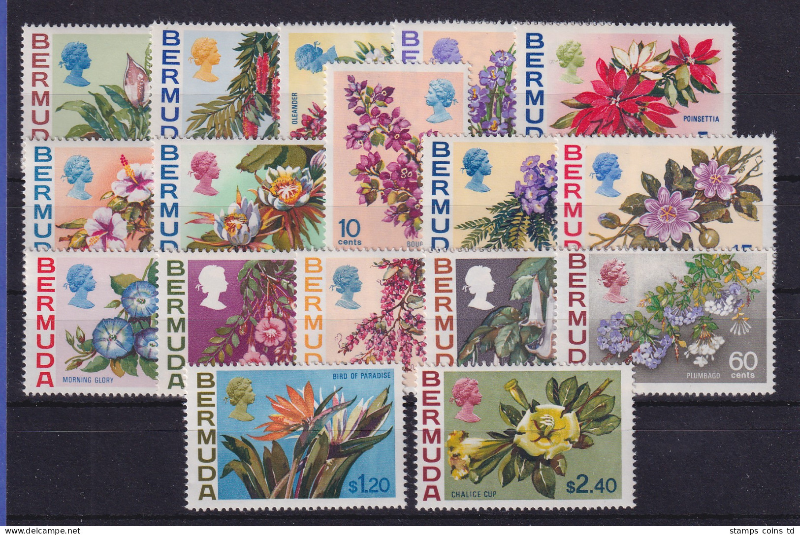 Bermuda 1970 Einheimische Blumen Mi.-Nr. 244-260 X Postfrisch ** - Bermuda