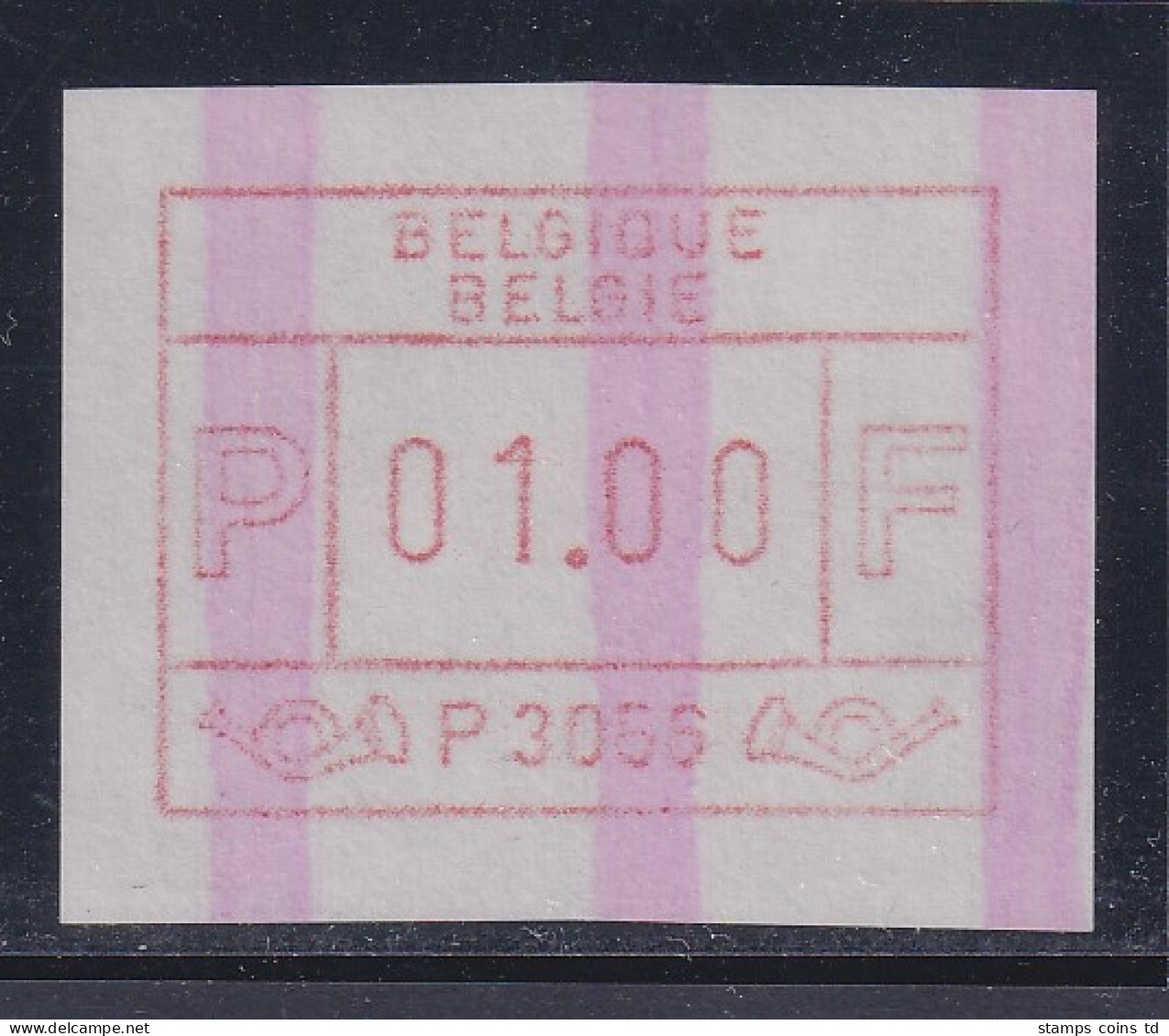 Belgien FRAMA-ATM P3056 Brussel 5 Mit ENDSTREIFEN ** Wert 01,00  Bfr. - Andere & Zonder Classificatie
