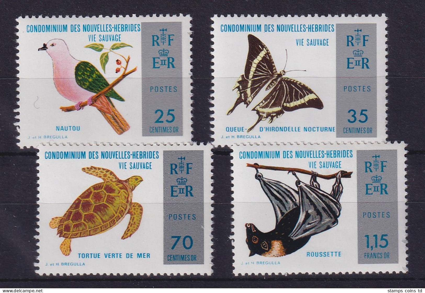 Neue Hebriden 1974 Einheimische Tiere Mi.-Nr. 383-386 Postfrisch ** - Andere & Zonder Classificatie