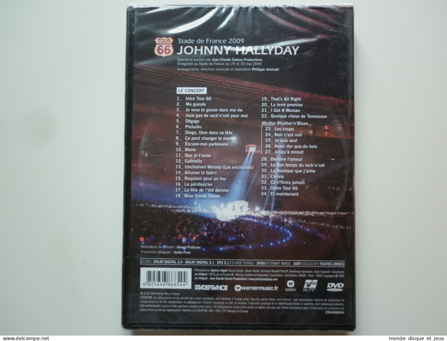 Johnny Hallyday Dvd Stade De France 2009 Tour 66 - Muziek DVD's