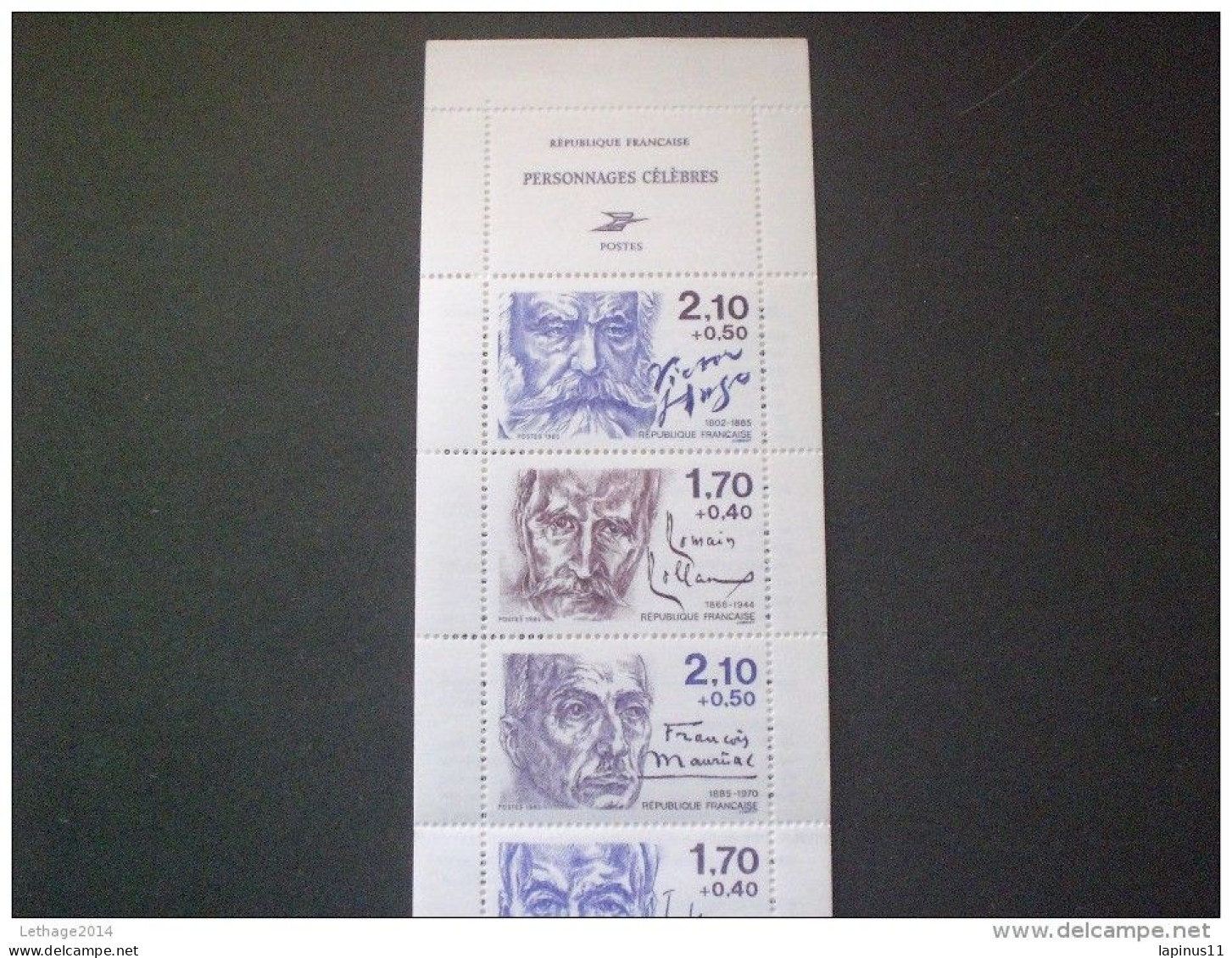 STAMPS France - Frensh- FRANCE CARNETS 1985 Famous Writers - Personnages