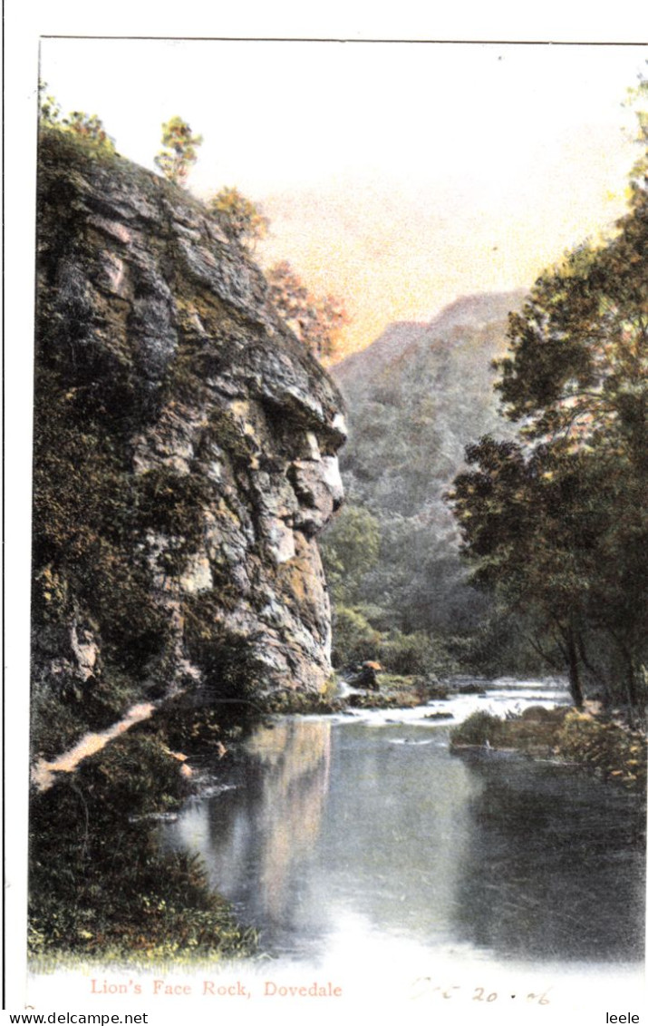 DA89.  Antique Postcard. Lion's Face Rock, Dovedale. Derbyshire. - Derbyshire